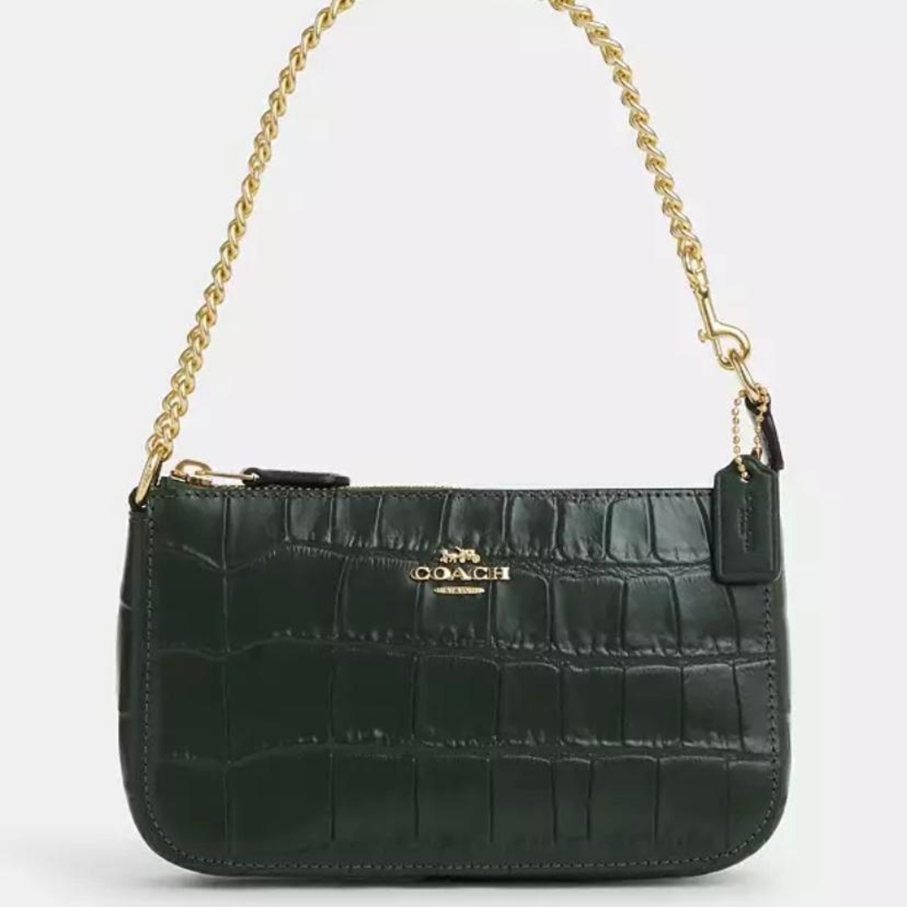 NWT Coach Nolita Green Croc-Embossed Leather Bag